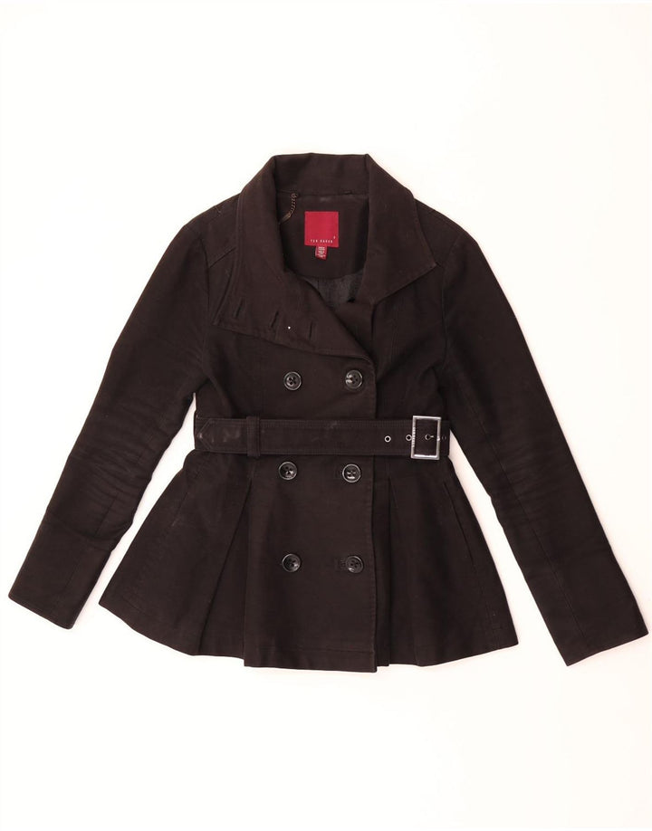 Damski płaszcz w groszki Ted Baker, rozmiar 2, mały, czarny, bawełniany