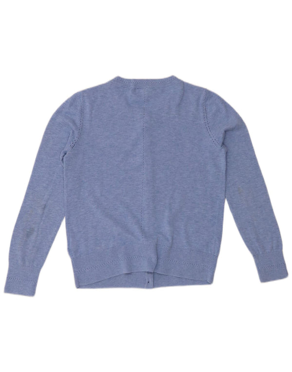 WHITE STUFF Damski sweter kardigan UK 10 Small, bawełniany w niebieskie plamki