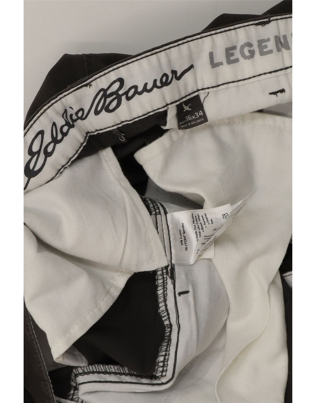 Męskie proste spodnie chino EDDIE BAUER W36 L34 Szara bawełna