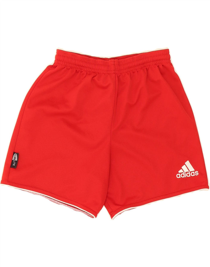 ADIDAS Boys Climalite Sport Shorts 9-10 Years 2XS Red Polyester Vintage Adidas and Second-Hand Adidas from Messina Hembry 