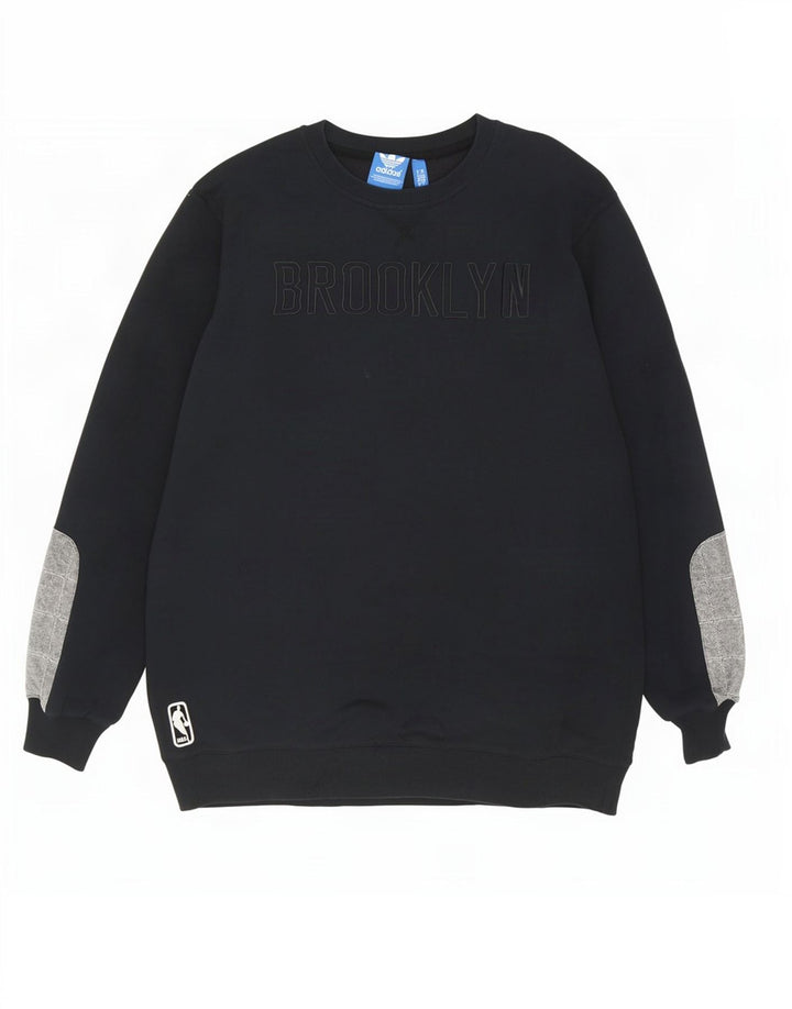 Męska bluza Adidas z grafiką, duża, czarna, bawełniana z blokami kolorów