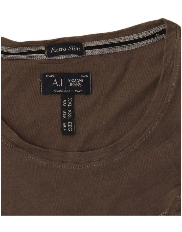 Męska koszulka Armani Jeans Extra Slim Graphic Top 2XL w kolorze szarym