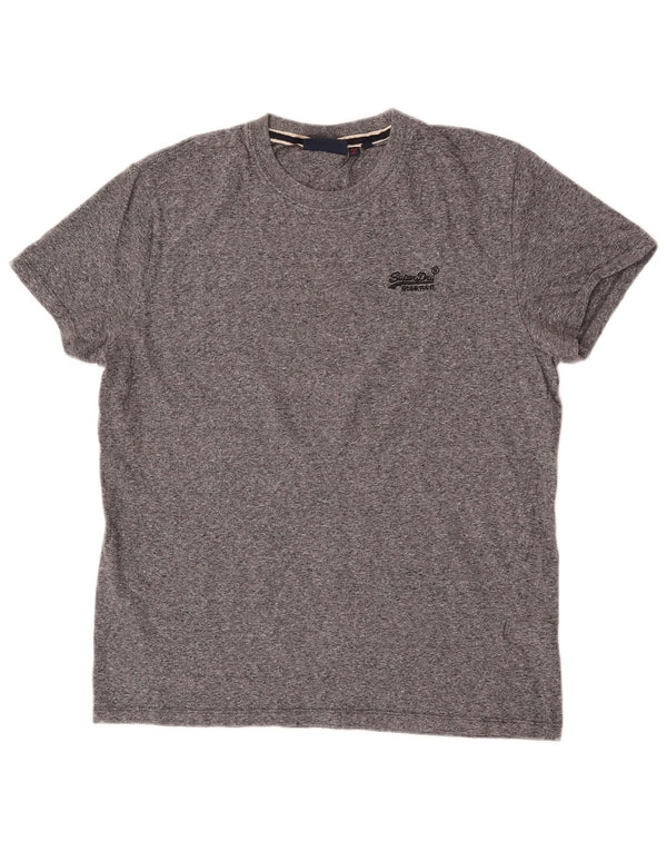 Męski T-shirt Superdry, duży, szary, bawełniany w plamki