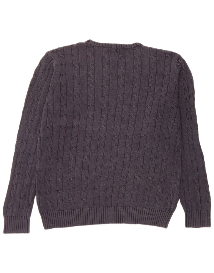 Marks & Spencer Męski sweter z okrągłym dekoltem w kolorze niebieskim, duży, granatowy