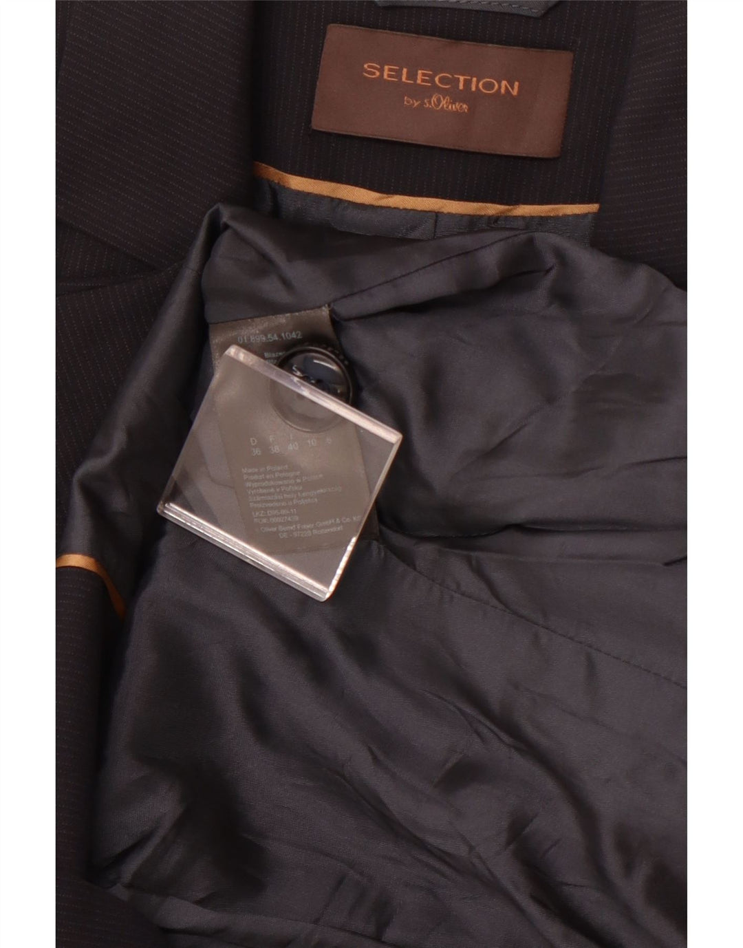 S.OLIVER Damska marynarka zapinana na 2 guziki UK 10, mała granatowa w prążki