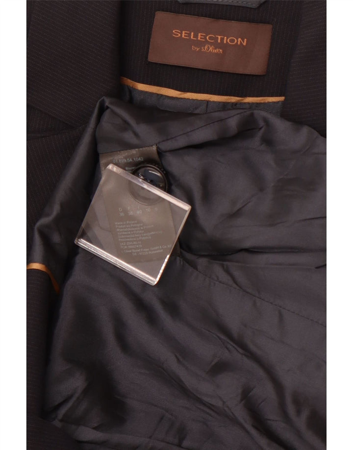 S.OLIVER Damska marynarka zapinana na 2 guziki UK 10, mała granatowa w prążki