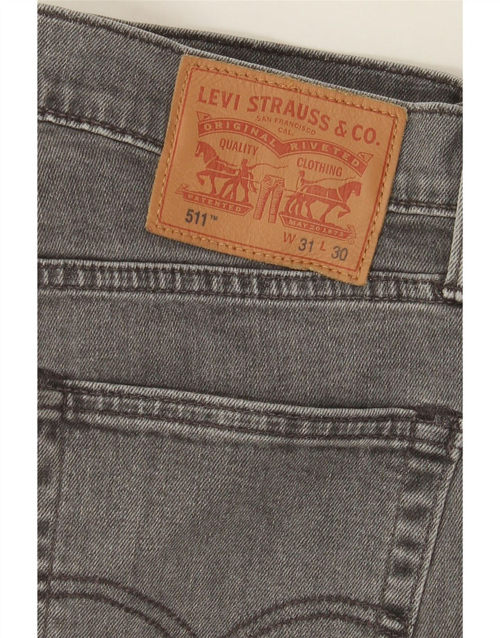 Męskie jeansy Levi's 511 Slim W31 L30 Szara bawełna