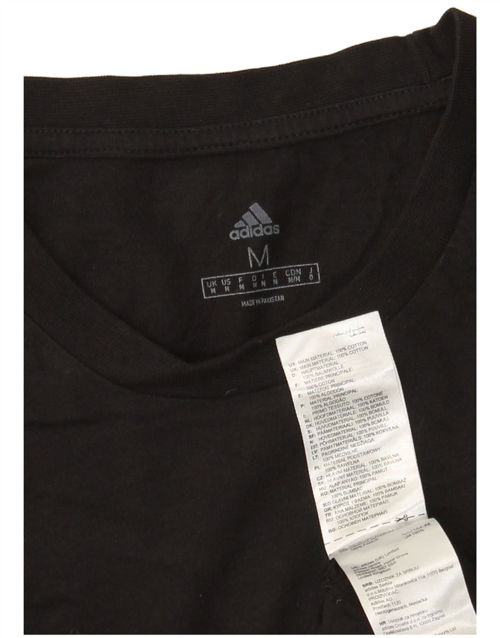 Adidas Męski T-shirt Top Średni Czarny Bawełniany