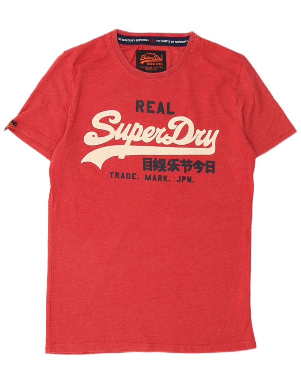 Męska koszulka z grafiką SUPERDRY, bawełniana, średnia czerwona