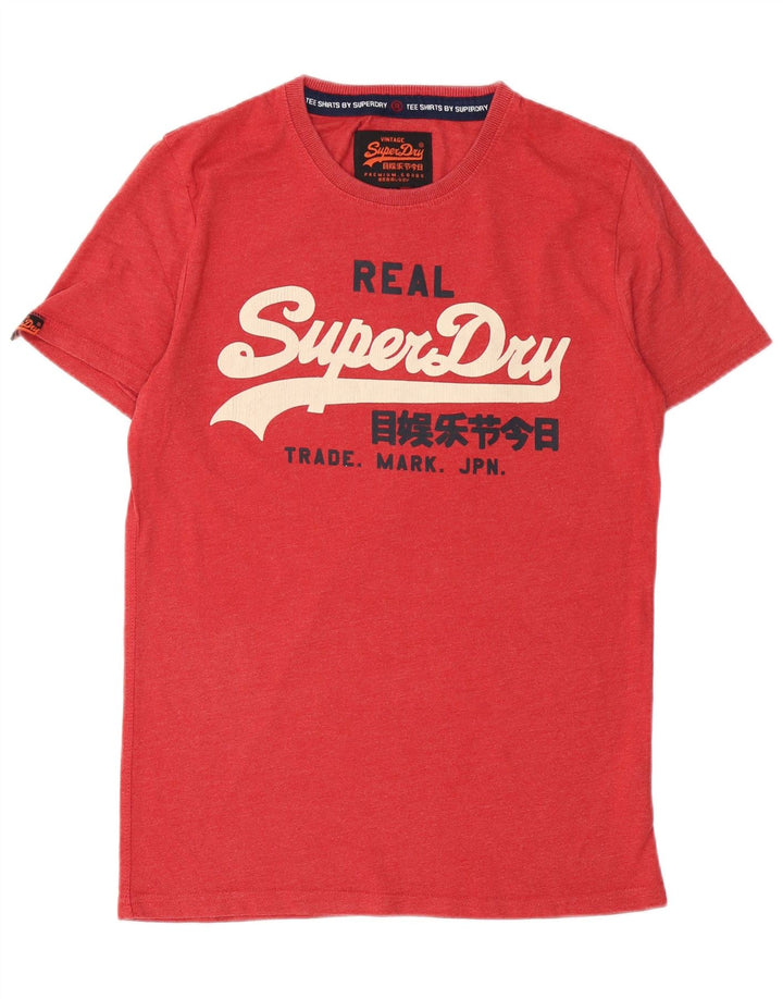 Męska koszulka z grafiką SUPERDRY, bawełniana, średnia czerwona