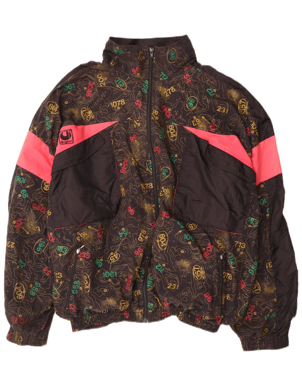 Męska kurtka dresowa Uhlsport z grafiką XL, czarna, bawełniana w bloki kolorów