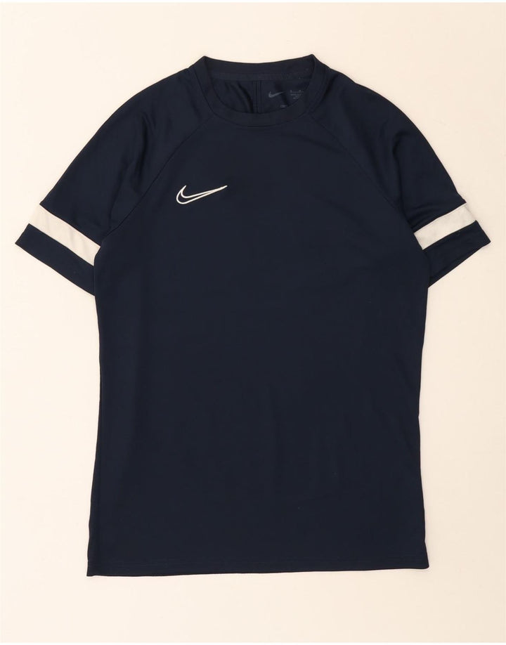 Męska koszulka Nike Dri Fit Top, średni granatowy poliester z blokami kolorów