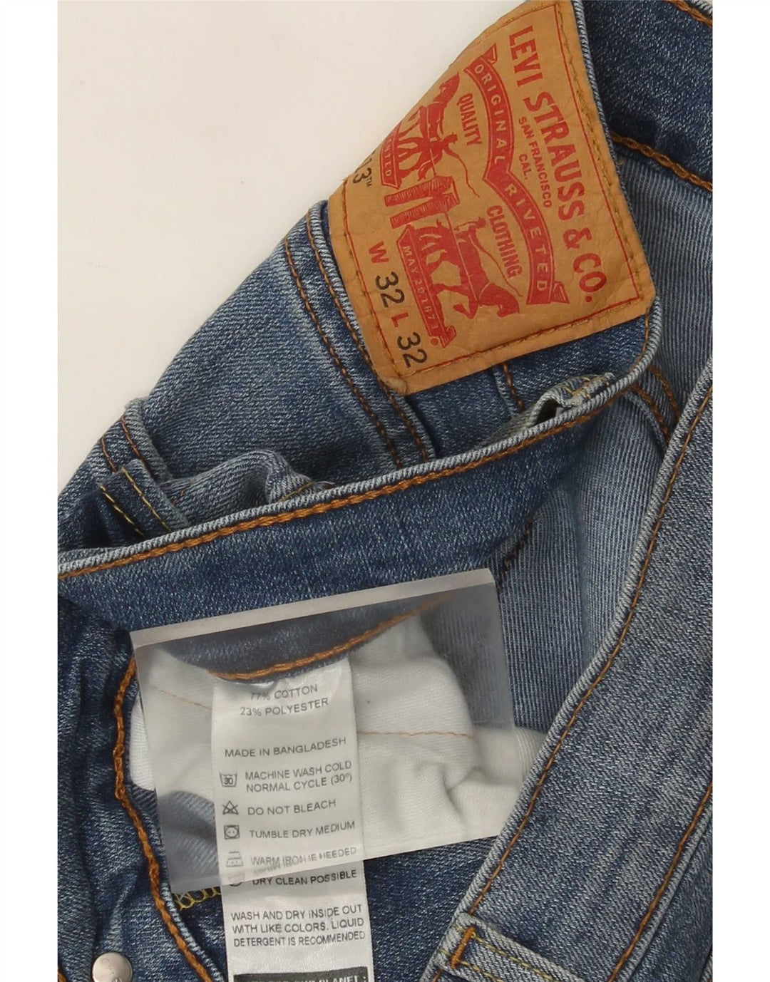 Męskie jeansy Levi's 513 Straight W32 L28 Niebieskie bawełniane