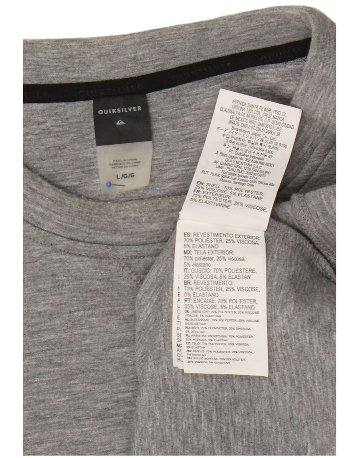 Męska bluza z grafiką Quiksilver, duży, szary poliester
