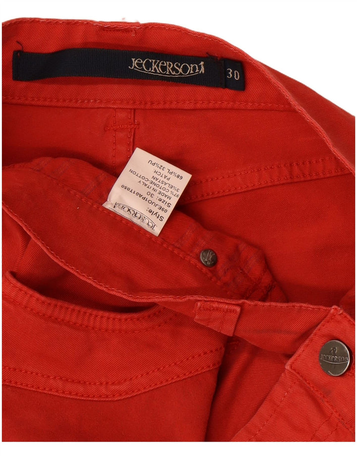 Jeansy damskie Jeckerson W30 L32 Czerwone bawełniane