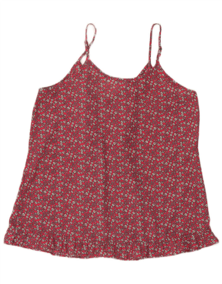 Damski top na ramiączkach Benetton UK 12 w kolorze średnio czerwonym w kwiaty