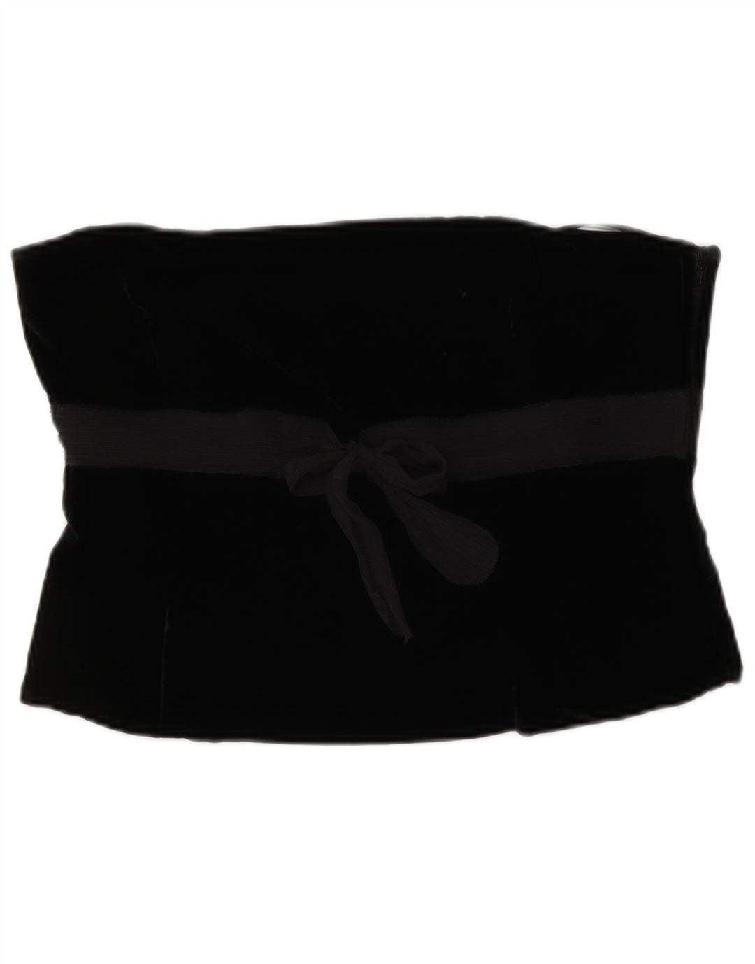 LAURA ASHLEY Damski aksamitny gorsetowy top UK 14 Średnia czarna wiskoza