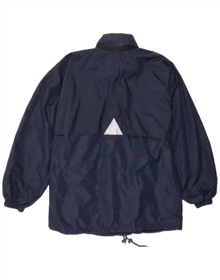 K-WAY Mens Hooded Rain Jacket UK 40 Large Navy Blue Polyamide
