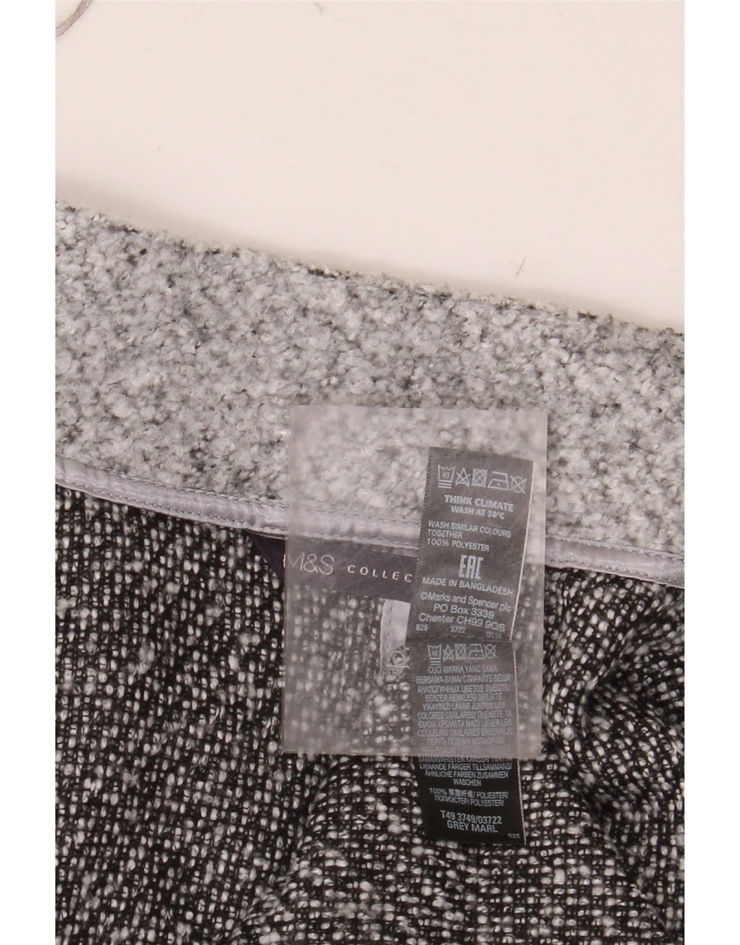 MARKS & SPENCER Damski płaszcz oversize UK 6 XS, szary, nakrapiany