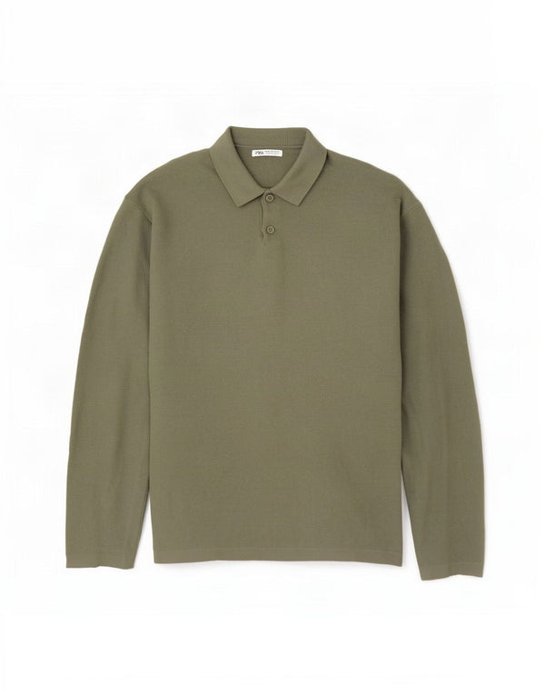 Męski sweter z golfem Zara XL, wiskoza khaki