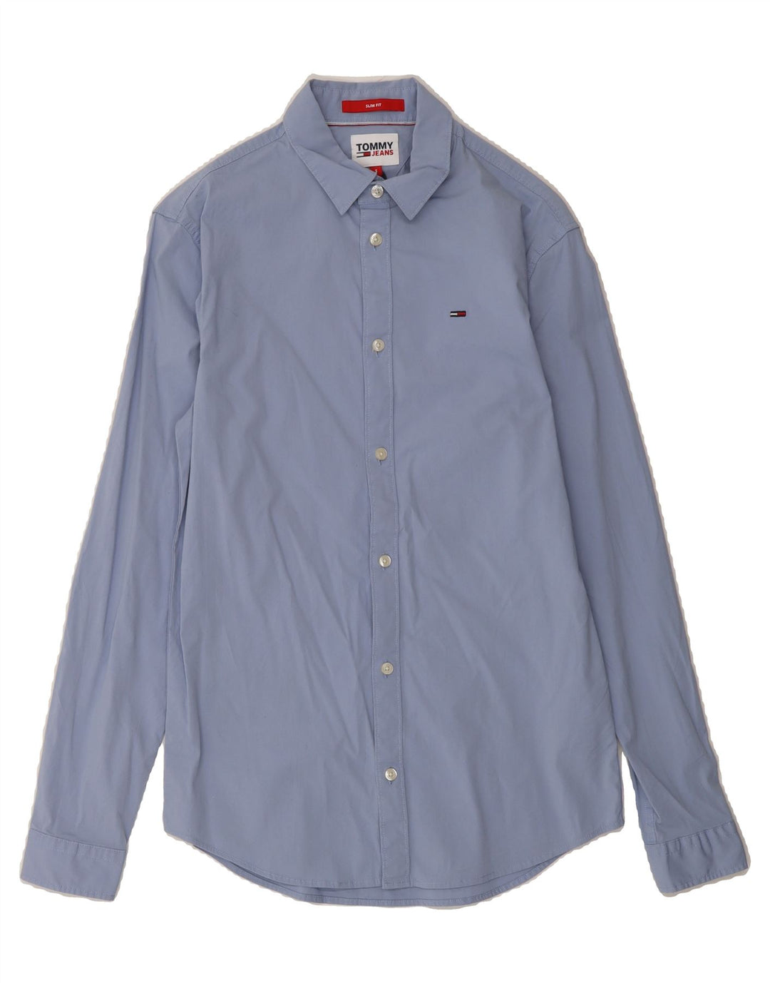 TOMMY HILFIGER Mens Slim Fit Shirt Small Blue Cotton Vintage Tommy Hilfiger and Second-Hand Tommy Hilfiger from Messina Hembry 