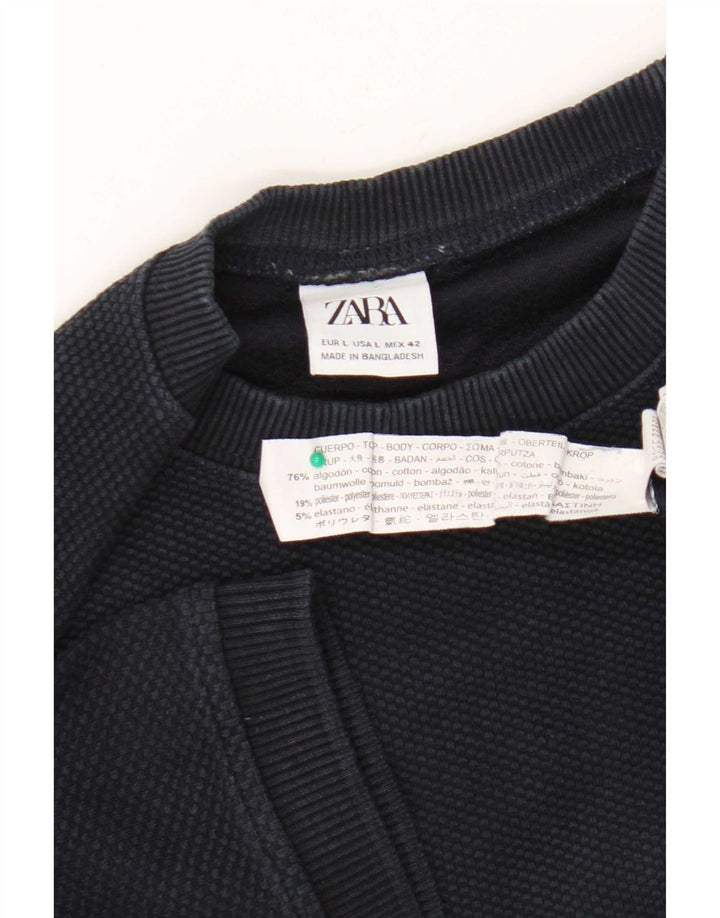 T-shirt męski Zara, duży, bawełniany, granatowy