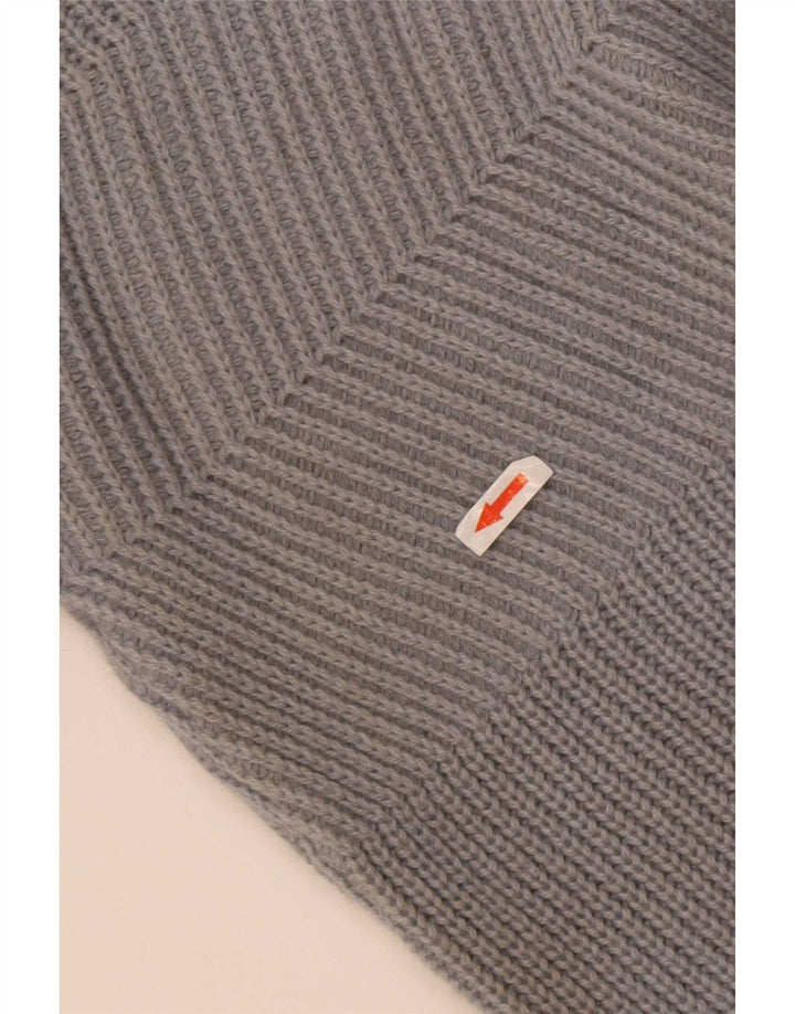 Męski sweter z okrągłym dekoltem w stylu vintage IT 50/52, duży, szary, wełniany