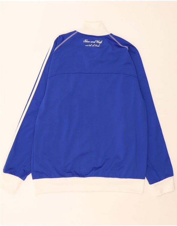 Męska kurtka dresowa Adidas, duża, niebieska, z blokami kolorów, poliester