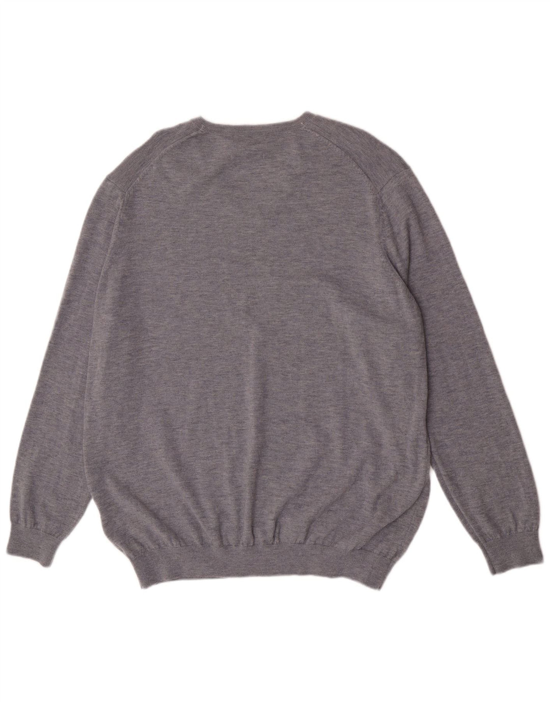 Marks & Spencer Męski sweter z autografem i dekoltem w kształcie litery V, 2XL, szara wełna