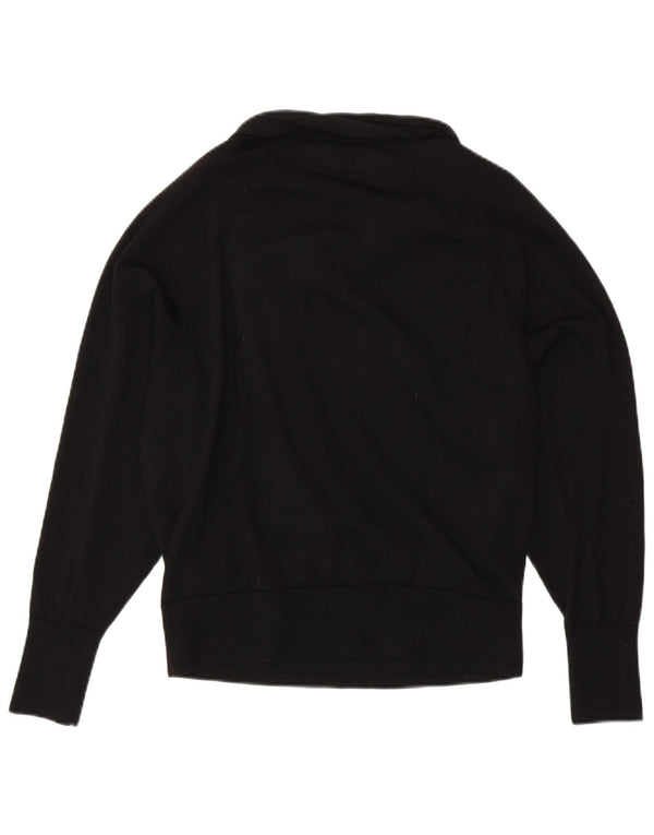 COS Damski sweter oversize z szalowym dekoltem UK 10, mała czarna wełna