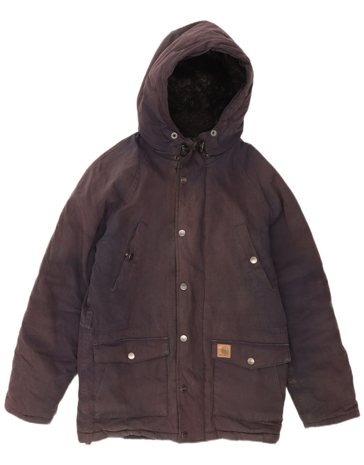 Męska kurtka wiatrówka Carhartt z kapturem UK 36, mała granatowa, poliester