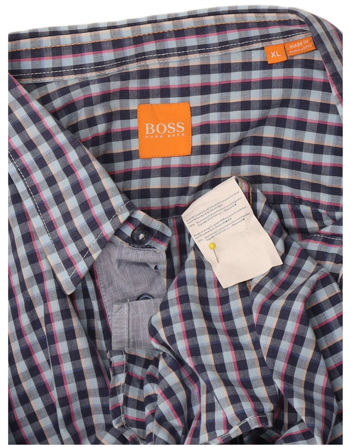 Koszula męska Hugo Boss XL w niebieską kratkę, bawełniana
