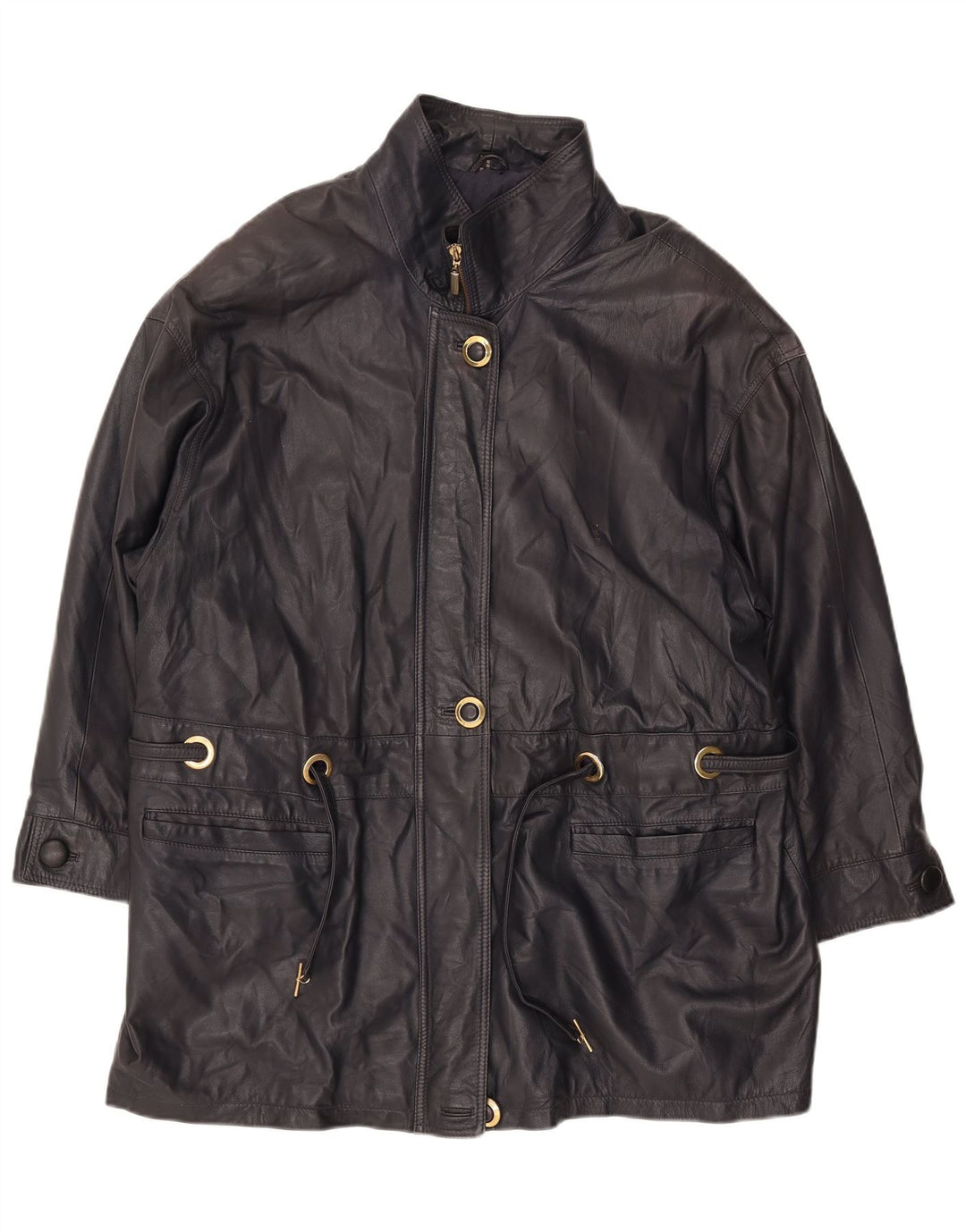 Damska kurtka skórzana PER ME UK 22 2XL Czarna skóra