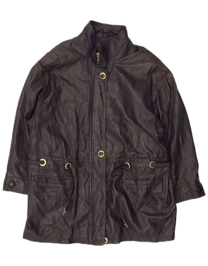 Damska kurtka skórzana PER ME UK 22 2XL Czarna skóra