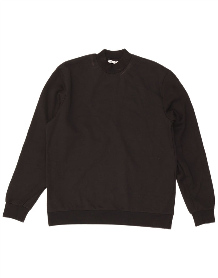 Męski sweter Zara, mały, czarny, bawełniany