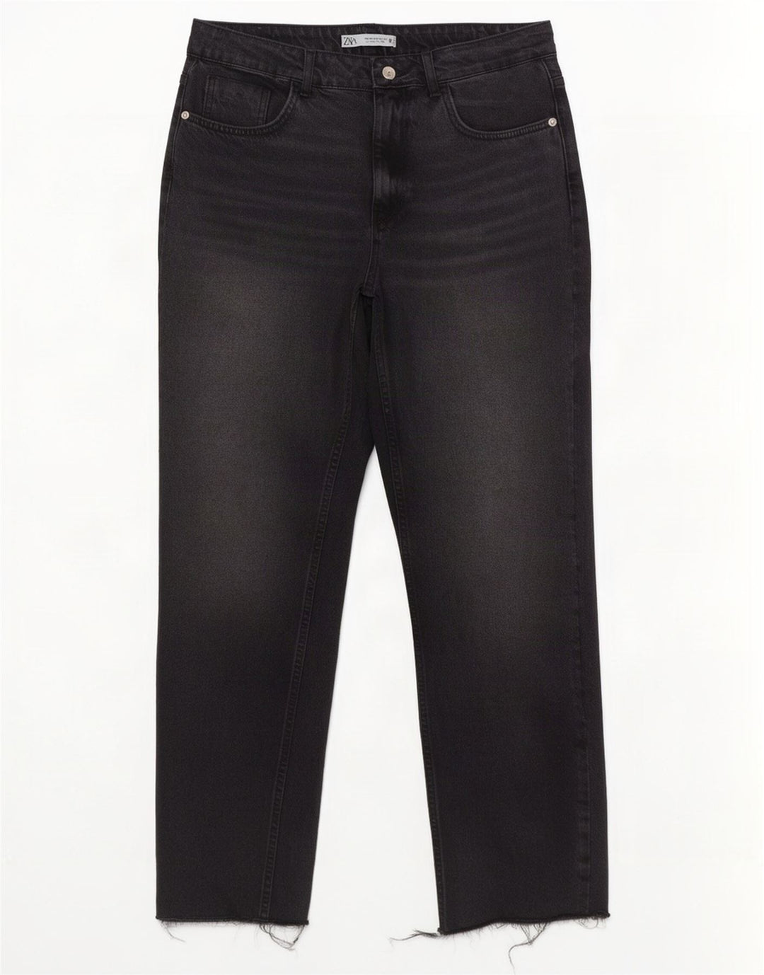 Damskie proste dżinsy Zara z wysokim stanem EU 40 Medium W30 L29 szare