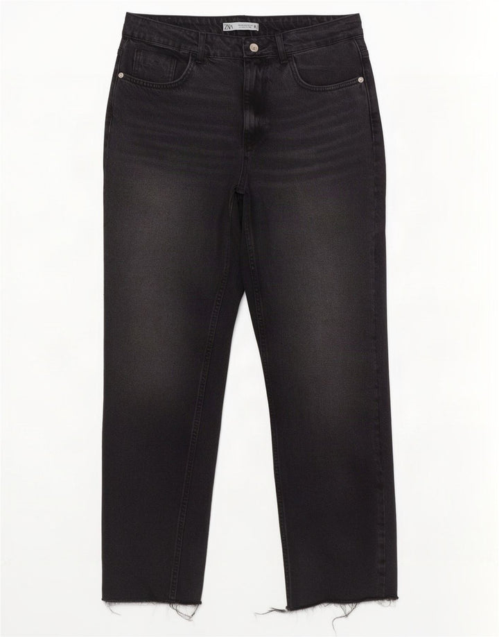Damskie proste dżinsy Zara z wysokim stanem EU 40 Medium W30 L29 szare