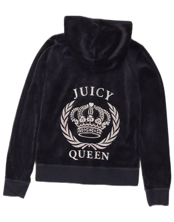 Sweter dziewczęcy Juicy Couture z grafiką i zamkiem błyskawicznym, rozmiar 8-9 lat, granatowy