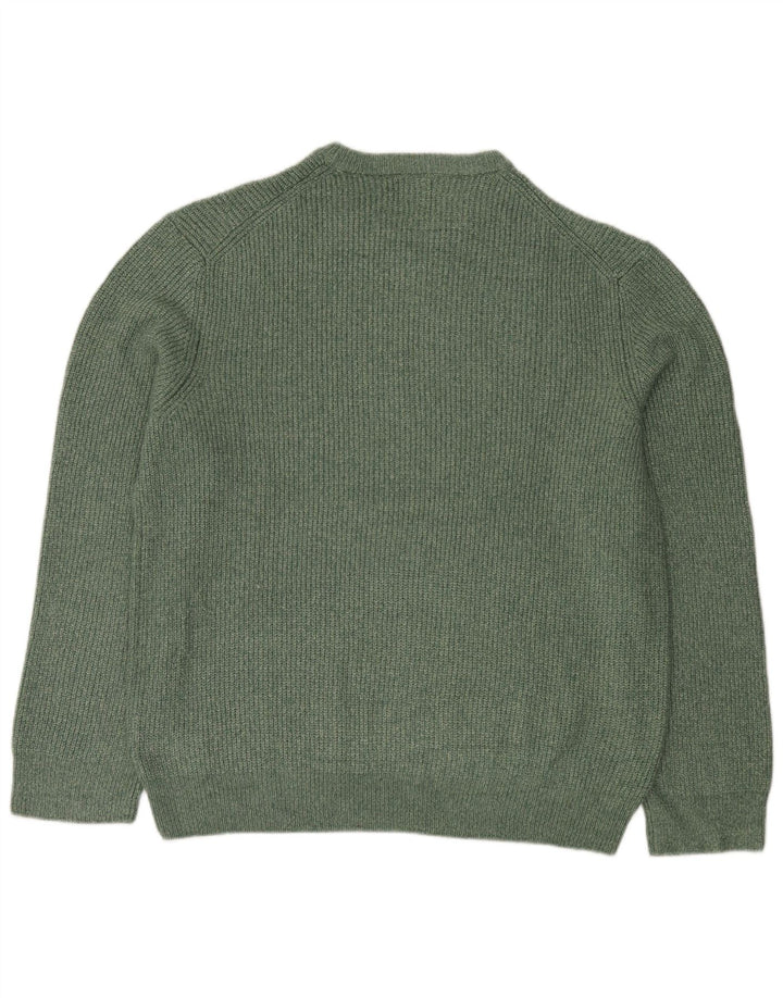 Marks & Spencer Męski sweter z okrągłym dekoltem 2XL Zielony poliamid