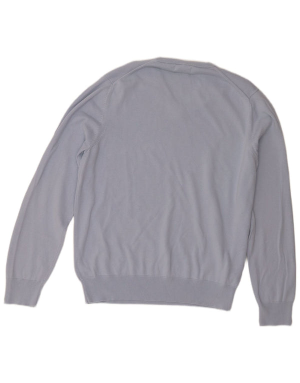 Marks & Spencer Męski sweter z dekoltem w kształcie litery V, XL, niebieski, bawełniany