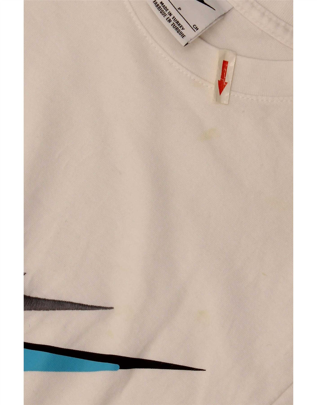 Męski T-shirt z grafiką Nike, mały, biały, bawełniany