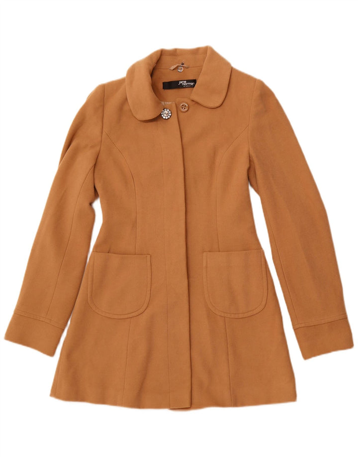 JANE NORMAN Płaszcz damski UK 8, mały, brązowy, poliester