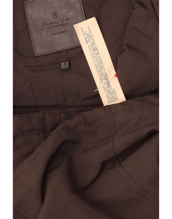 Damska kurtka parka z kapturem Massimo Dutti UK 14, średni brązowy poliester