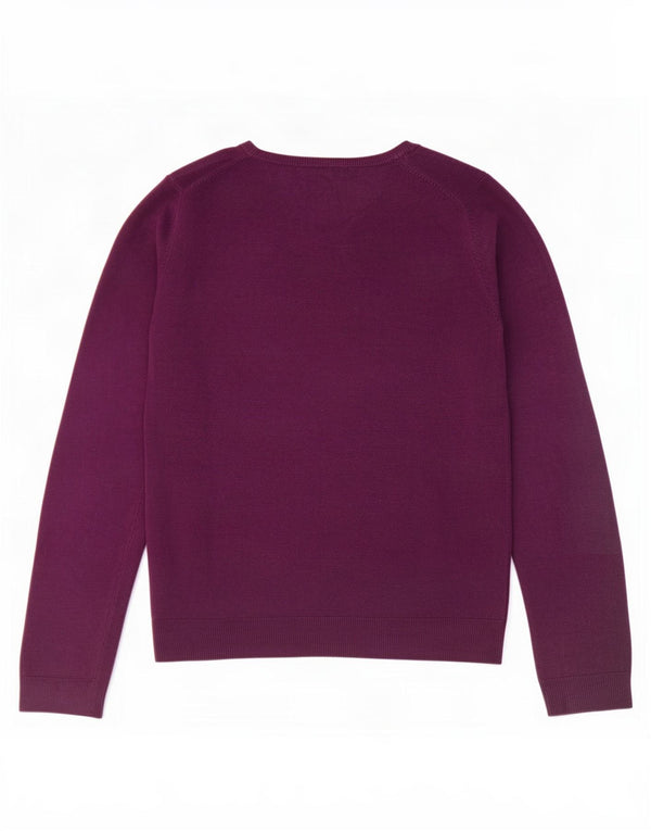 Marks & Spencer Damski sweter z dekoltem w łódkę, UK 12, średni fiolet, akryl