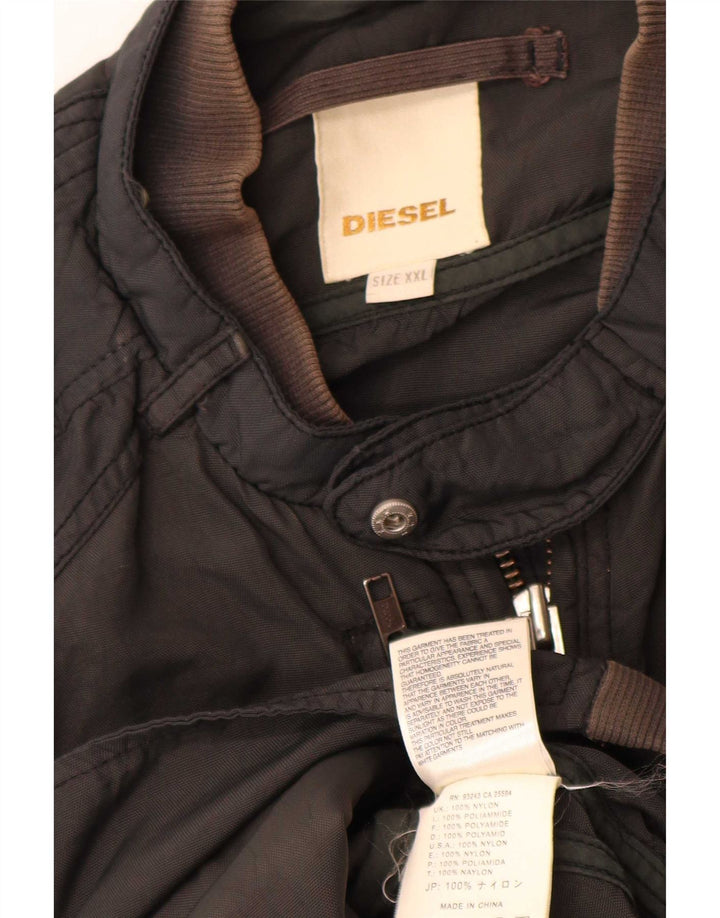 Diesel Męska wojskowa kurtka bomber UK 44 2XL Czarny nylon