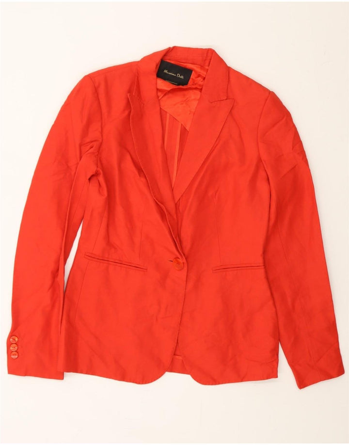 MASSIMO DUTTI Womens 1 Button Blazer Jacket US 2 XS Orange Cotton Vintage Massimo Dutti and Second-Hand Massimo Dutti from Messina Hembry 
