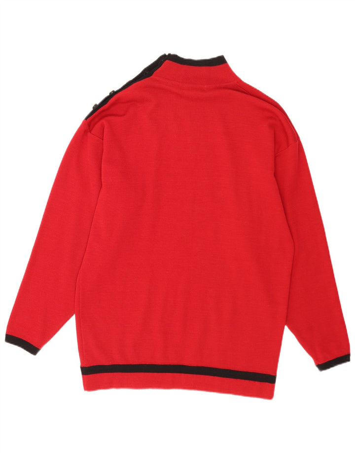 Damski sweter zapinany na guziki Windsmoor UK 14 w kolorze średniej czerwieni