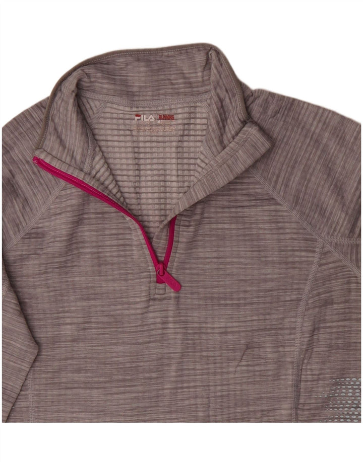 Damski dres Fila z zamkiem błyskawicznym na szyi, UK 14, średni szary nakrapiany
