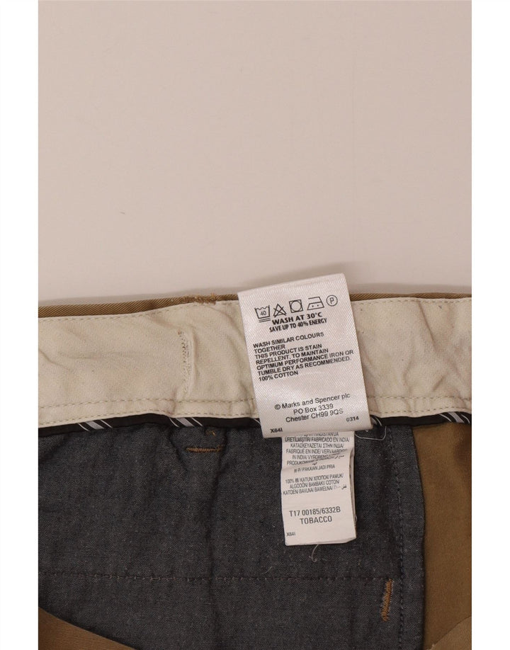 Męskie spodnie typu chino Regular Marks & Spencer W40 L31 Brązowa bawełna