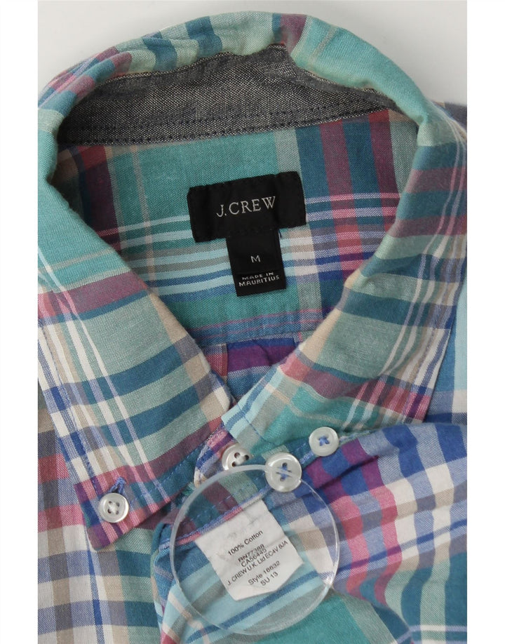 Koszula męska z krótkim rękawem J. Crew, bawełniana w średnią niebieską kratę